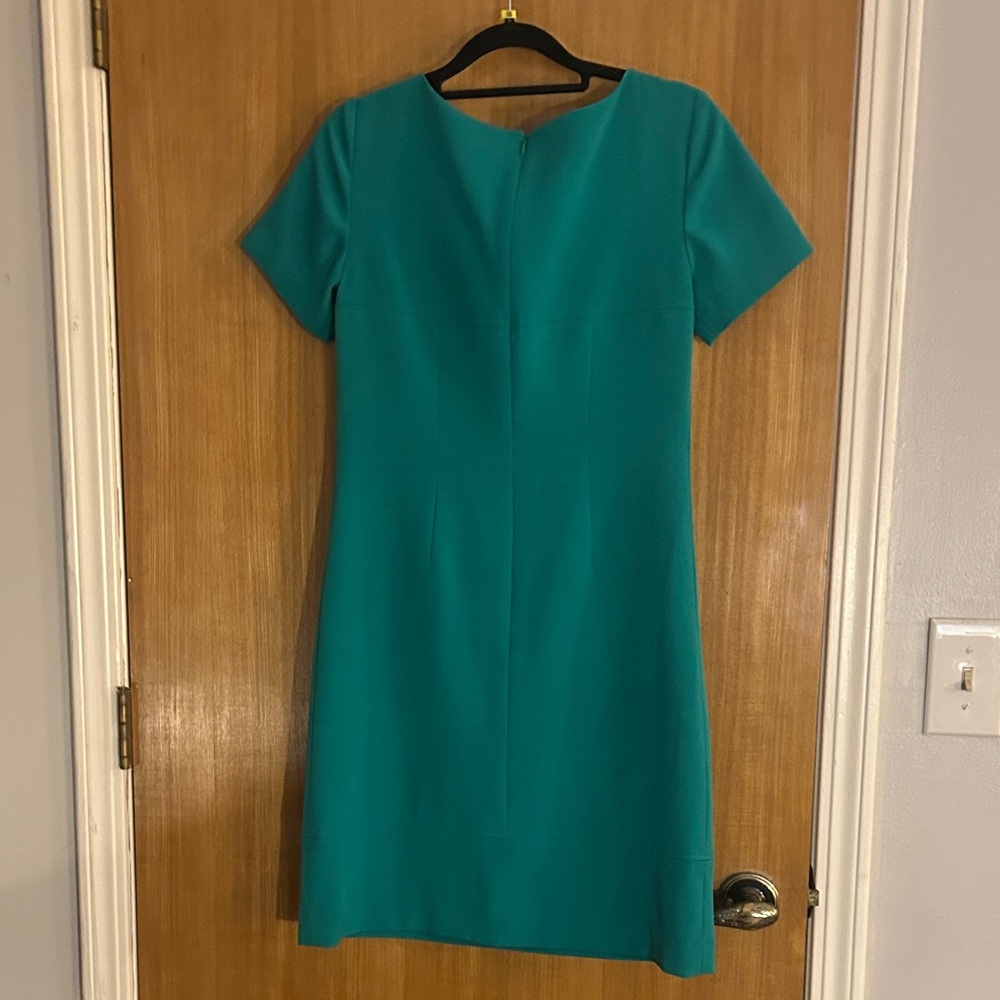 Elegant Teal Short Sleeve Dress - Picture 2 of 8